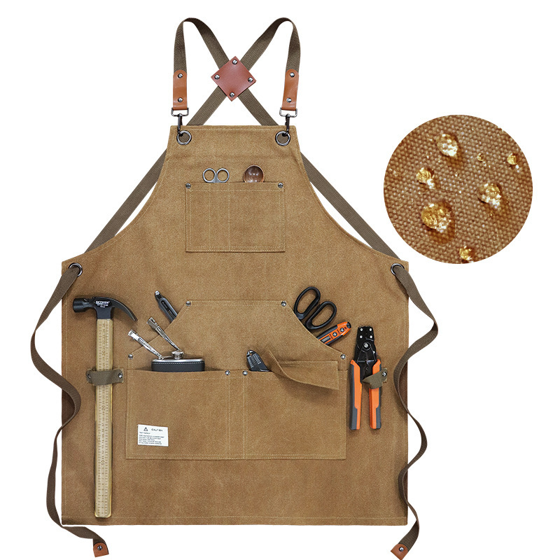 Woodworking Artisans - Kanvas Tebal Tahan Air Celemek Multi-saku