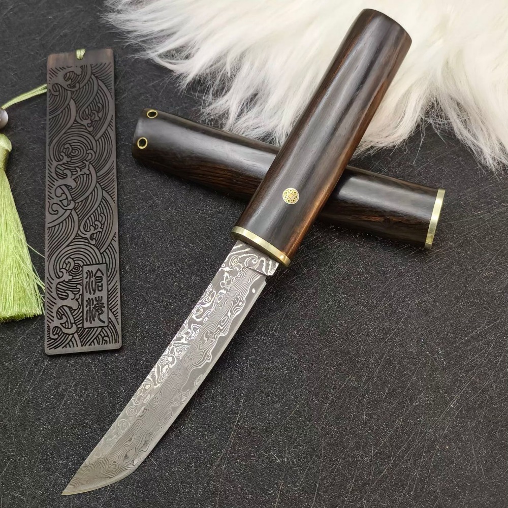 Woodworking Japanese - Pisau Tanto Damascus VG10 Kekerasan Tinggi