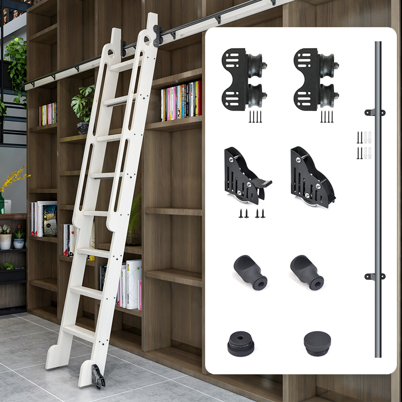 Woodworking Lofts - Perangkat Keras Tangga Perpustakaan Bergulir 19,8
