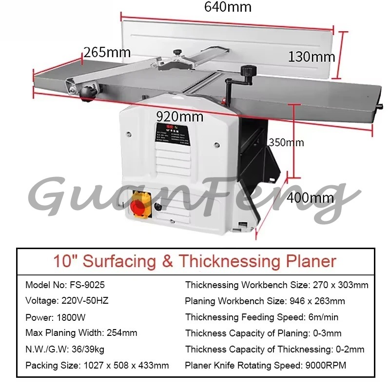 Mesin Ketam Kayu Multifungsi 1 - Woodworking Thicknesser ulasan dan harga