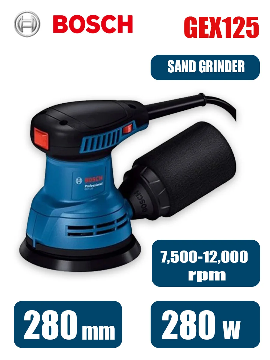 Bosch GEX125 280W Mesin Sander - Woodworking Machinery ulasan dan harga